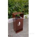 Outdoor metal street litter bin trash can with ashtray